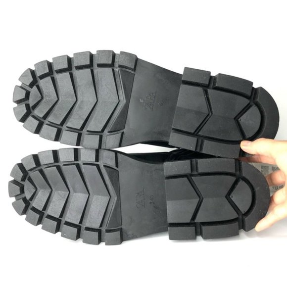 Zara Quilted Nylon Chunky Sole Ankle Boots Shoes 6 - Picture 5 of 5